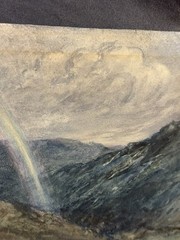 Antique Original Watercolor Landscape Painting Bears Signature Herbert John Finn
