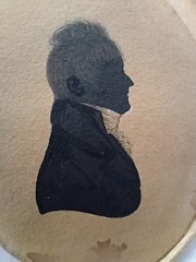 William Hamlet Georgian Silhouette Miniature portrait Painting Circa 1810