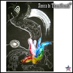 abstract art painting surrealism contemporary landscape metallic hologram colors