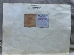 LEONARDO DA VINCI drawing and painting on old paper signed stamped vintage