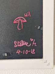 Original Signed „Stella“ Watercolor Botanical and Mushroom Art 8×8, 14×14 Frame