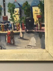 MCM Signed “Place de la Bastille” Street Scene of Paris Oil on Board