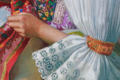 Attributed to Joza Uprka (Czech) „Slovakian Woman“ A Rare Oil on Canvas Painting