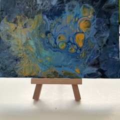 Original Art For Sale By Artist Canvas AcrylicAbstract Painting Blue,yellow