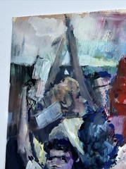 MID CENTURY PAINTING LISTED BILL VOSS EXPRESSIONIST PORTRAIT FAMOUS PEOPLE