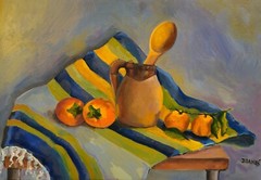 Original Oil Painting On Canvas „Still life“,50x70cm,Signed