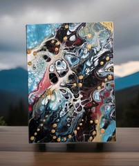 ACEO ART CARD, Original ABSTRACT Painting, 2.5 × 3.5 in