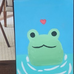 Cartoon Frog Animal Theme Painting, Unframed Single Piece Wall Art Decor