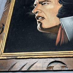 VINTAGE 1970S VELVET ELVIS PAINTING MEXICO WOOD FRAME 24”X20”
