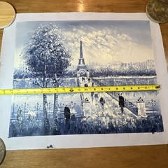 Caroline Burnett Signed Impressionist Oil Painting Eiffel Tower Paris 16×20