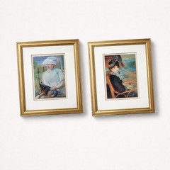 Pair of 2 Fine Art Reproductions Renaissance impressionist Paintings 1880s
