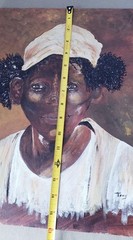 African Black Girl American Original Oil Painting Impressionist On Canvas Signed