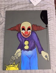 “clown” original hand painted acrylic on canvas painting