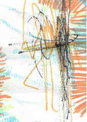 DAMAGED ON PURPOSE „Coercive Authority“ ACEO CARD Original Painting 2.5×3.5