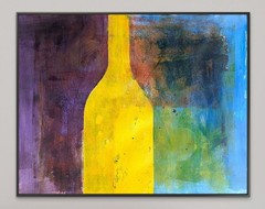 Original Acrylic Monoprint on 11×14 inch Art Paper. ‚The Bottle‘