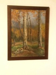 FINE O/B IMPRESSIONIST LANDSCAPE STILL LIFE PAINTING ASPENS SIGNED SARAN TAOS NM