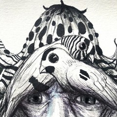 ALAIN DONATE HERNANDEZ ORIGINAL MIXED MEDIA ACRYLIC,INK ON CARDBOARD 8″X 11″