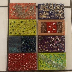 8 Canvas Paintings 3 x 5 Mixed Media Art Wall Decor Abstract