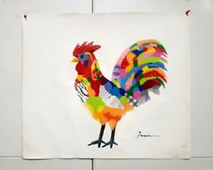 Rooster, 20×24, Hand painted on Giclee Canvas,