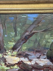 Thomas Torak Painting Vermont Landscape Impressionist American In The Woods Oil