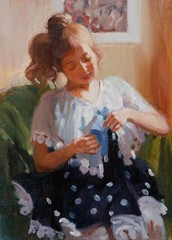 Attrib. Viktor Tchaus (b.1940) – Framed 1995 Oil, Making the Dress