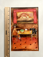 Original Watercolor Painting by Famous Mexican Artist Juan Ezcurdia (1962)