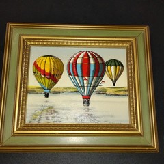H. Hargrove Beautifully Framed Signed Serigraph Painting Hot Air Balloons