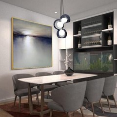 Painting Sky Abstract Painting Oversize Wall Art Blue Sea Painting Seascape