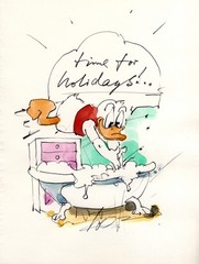 Wolfgang Loesche „Time for Holidays!“, Donald. Original Drawing!
