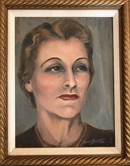 Clarice Akin Holloway, Texan (1905-1989) Oil Painting “Portrait of a Lady” 1946