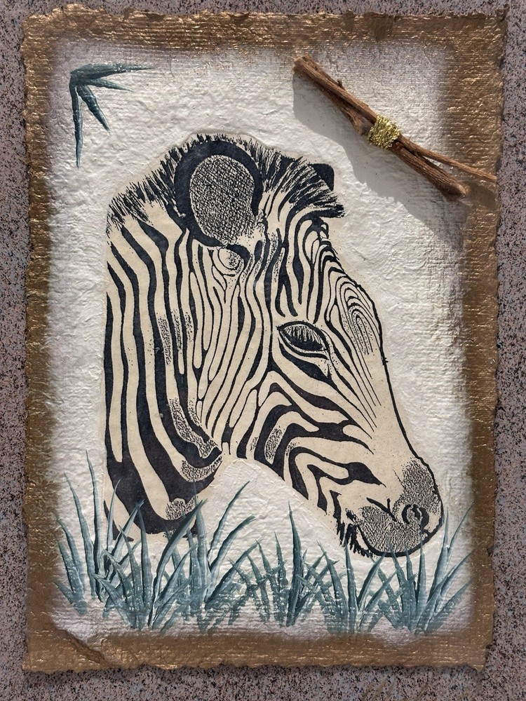 Mixed Media Zebra Original Piece, Rare Art Gifts