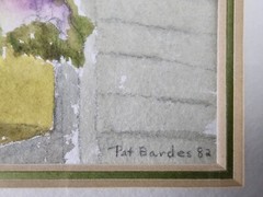 Vintage Original Signed Patricia Bardes Watercolor Painting 13.75×7.75 Framed