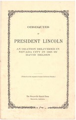 Obsequies of President Lincoln – An Oration Delivered by David Belden in 1865
