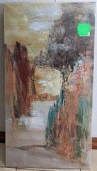 Abstract Canyon Canvas Wall Art Painting 24 in W x 47 in H x l in D