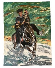 Vntg 1960’s Running Horse Painting Signed Witold Palka 30” X 22” Large