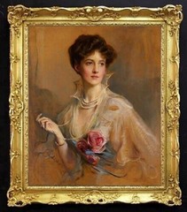 Handmade Old Master-Art Antique Oil Painting Portrait lady girl on canvas 24×30″