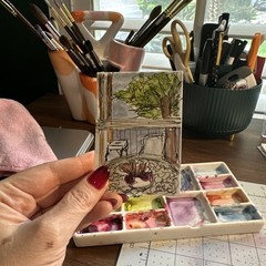 ACEO Original Art Card – Watercolor Study – 1K to OK #087