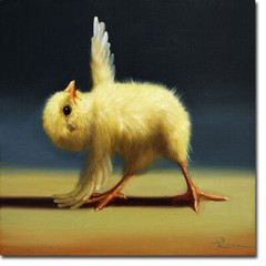 Yoga Chick Pyramid Pose by Heffernan Gallery-Wrap Canvas Giclee (14 in x 14 in)