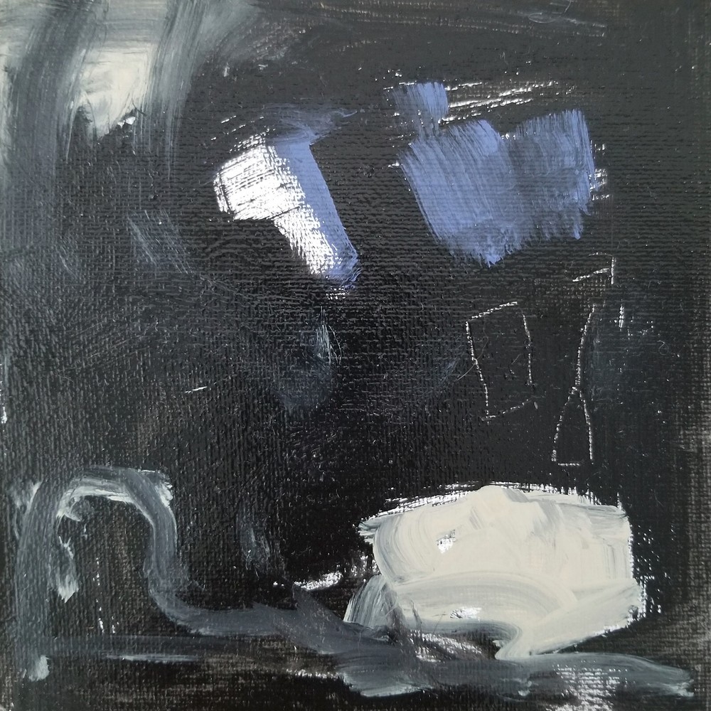 TWOBADARTISTS Abstract Minimalist Oil Painting Original Collaborative Art 6×6