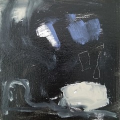 TWOBADARTISTS Abstract Minimalist Oil Painting Original Collaborative Art 6×6
