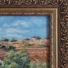 Original Oil Painting Tuscany Vineyard Italian Villa Landscape Framed Farmhouse
