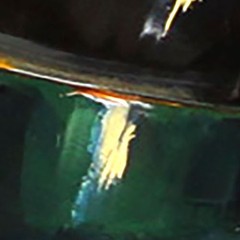 VINTAGE GREEN and gold cups Oil Painting 8x12in UKRANE