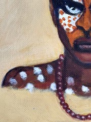 African Tribal Warrior Painted By Local Washington DC Area Artist On Canvas