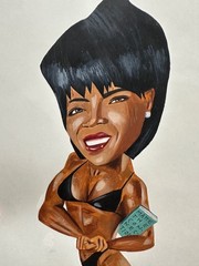 RARE 1996 MARK ULRIKSEN ORIGINAL PAINTING OPRAH BUFF FOR ENTERTAINMENT WEEKLY