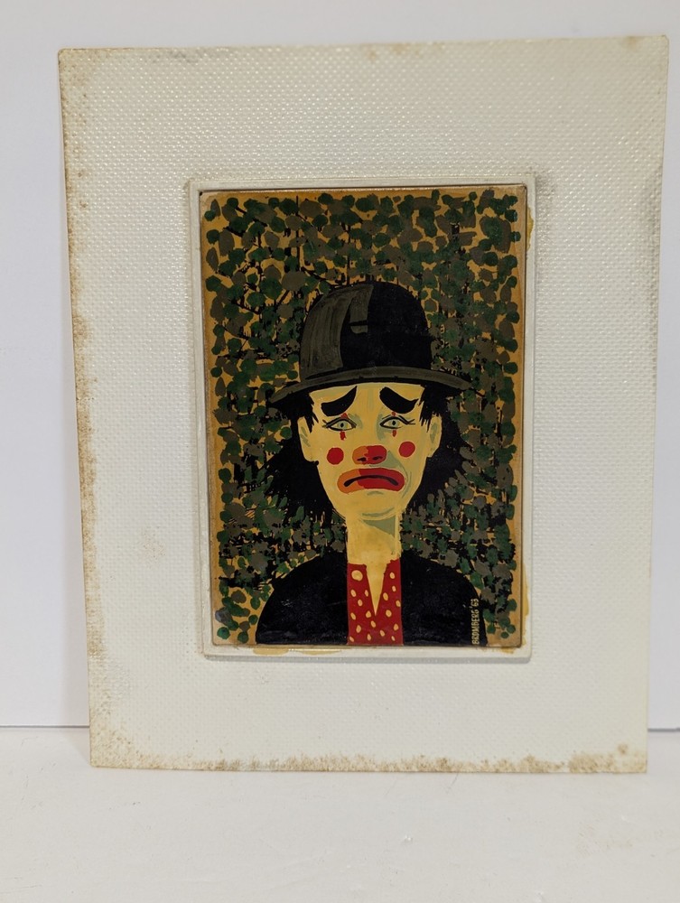 Clown Painting by Bromberg Size Small 4 1/2 X 6 1/2 Inches # 2