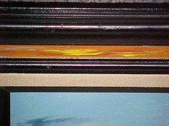 Paintings (2) Ocean Waves and Sunset Signed 13″ X 19″ Frames Wood Excellent