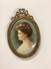 Louis Knoeller German Artist 1840-1914 Oil/Porcelain Dresden 1907
