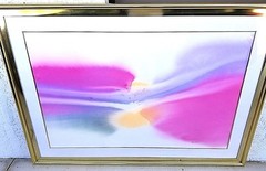 Huge Original Signed MAC JAMISON Watercolor Painting Abstract 72″ x 52″