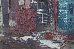 Mid-20th Century IMPASTO Abstract Buildings Oil Painting FRANK WALCUTT
