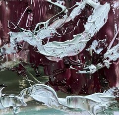 Atlantic Waves Crashing Algarve Shore, Dark Expressive Seascape Art Modern Decor